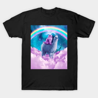 Rainbow Llama - Cat Llama T-Shirt